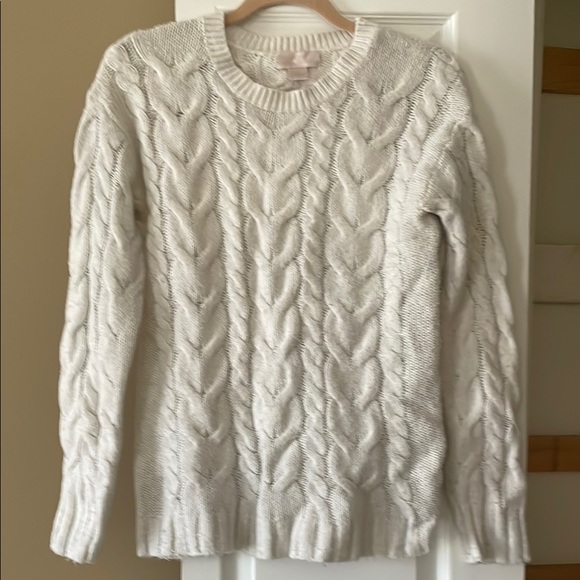 Women's White Cable Knit Sweater - Picture 1 of 3